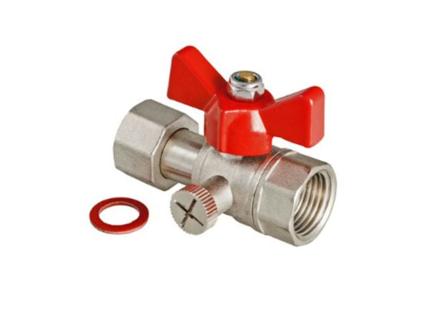 Конусный кран для манометра трехходовой с ручкой 20 мм 4 МПа