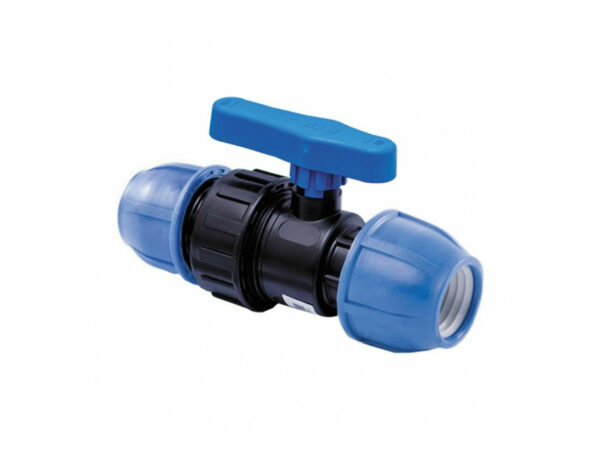 Кран шаровый ПНД 50х1 1/2 мм внутр резьба компрессионный