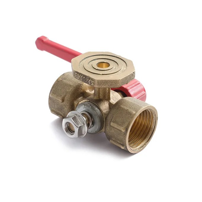 Пробковый кран для манометра трехходовой с ручкой 15 мм 20 мПа