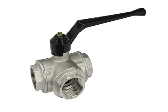 Трехходовой шаровой кран штуцерно-ниппельный 50 мм 160 кг/см2 12Х18Н10Т ТУ 3742-006-27844275-2014