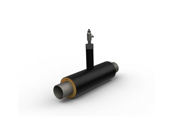 Тройник с шаровым краном воздушника в ППУ изоляции 1020 мм 1200 мм 219 мм 315 мм оцинкованный ГОСТ 30732-2020